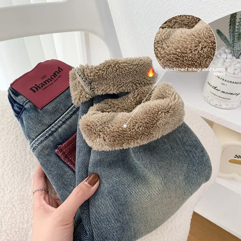 Thickened Fleece Winter Denim Jeans for Kids 2025 Winter Collection Boys Girls Long Pants Warm Trousers Comfortable Fit