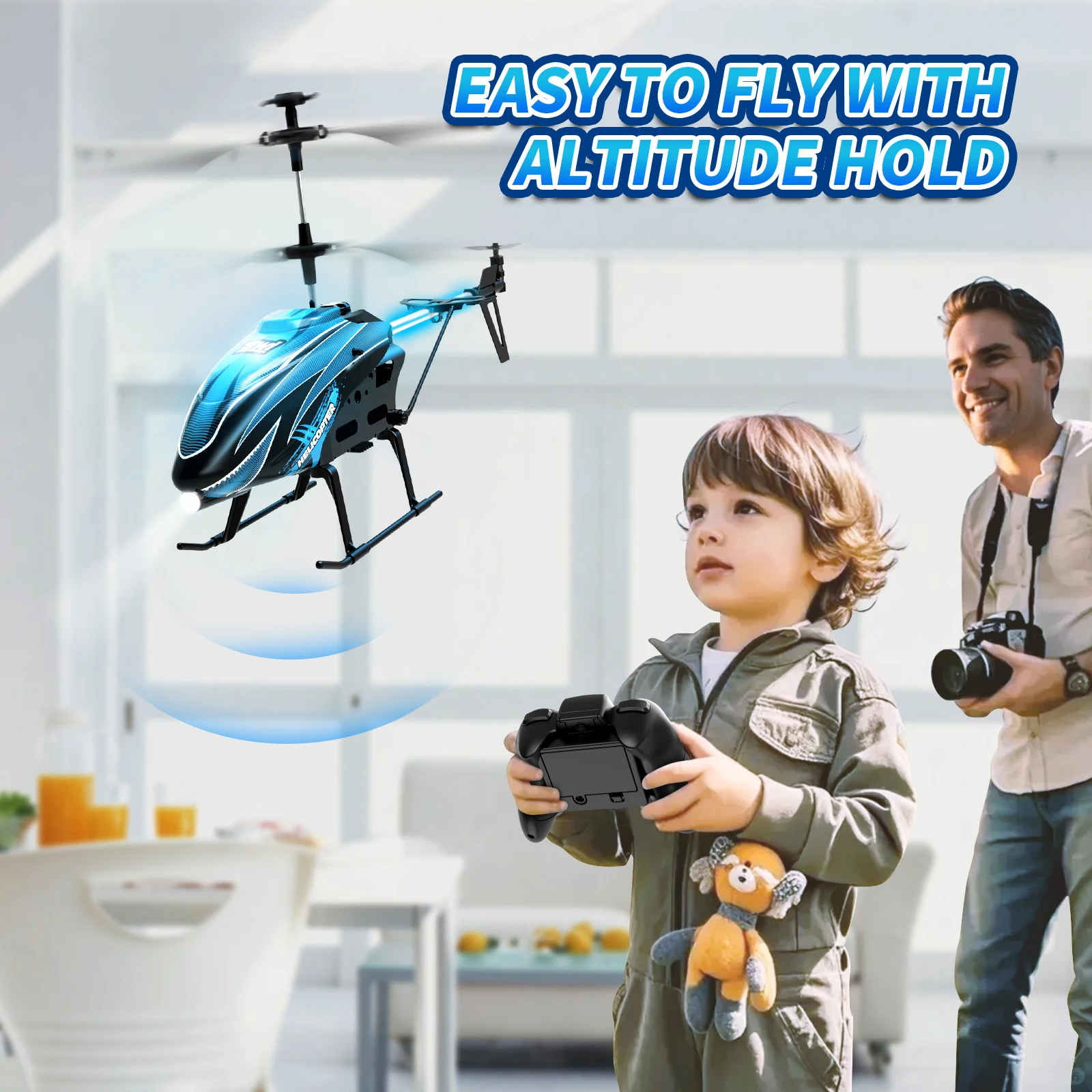 

DWI H8 H10 Fixed Height 3.5 Channel RC Helicopter With Obstacle Avoidance Alloy Frame And LED Lighting For Boys Girls Gift Toy