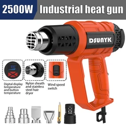 2500w Hot Air Gun Mini Construction Dryers Shrink Wrapping Heat Gun 110V/220V Temperaturesa Djustable Thermal Blower & 4 Nozzles