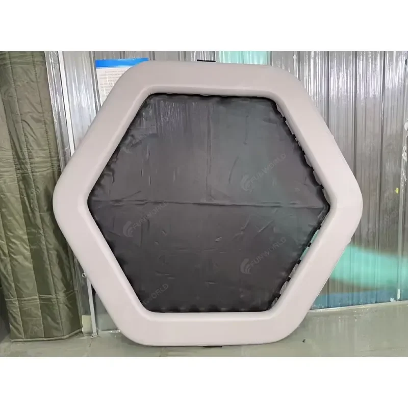 Cama Flotante Hinchable Hexagonal Reforzada para 10 Personas, Isla Flotante para Piscina, Hamaca de Agua de Malla para Lago