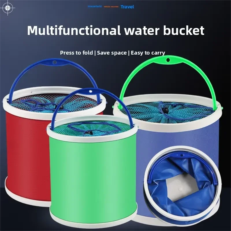 Portable Folding Bucket for Outdoor Car Wash and Fishing Trip Versatile Collapsible Water Container Lightweight Travel Gear