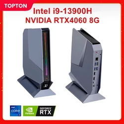 Topton Mini Gamer PC 13th Gen Intel i9 13900H 12900H i7 13700H Nvidia RTX 4060 3050 8G RGB Desktop Computer 2xHDMI Type-C WiFi6