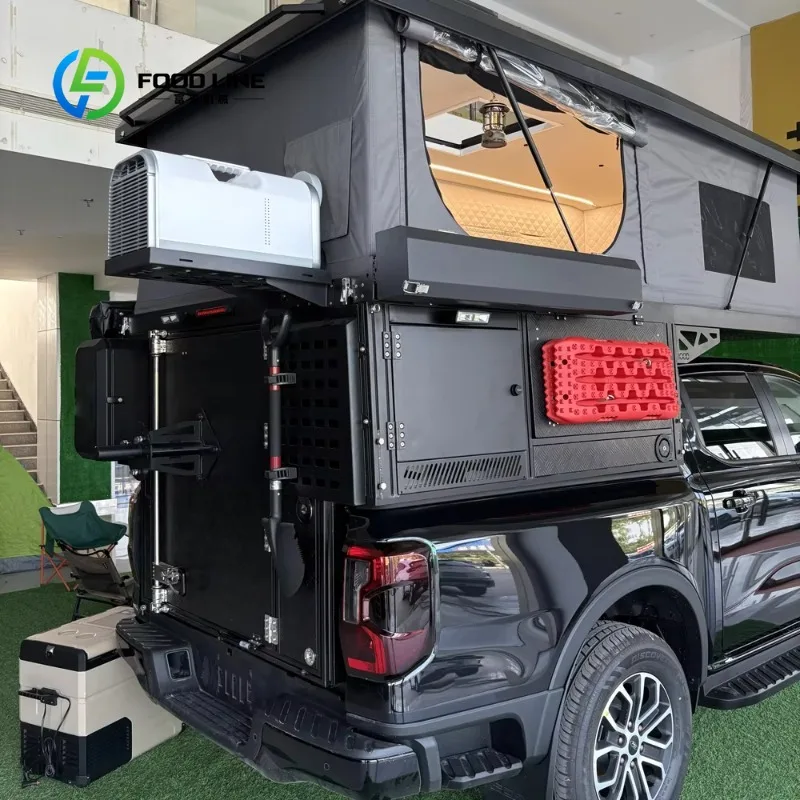 Customized Premium Truck Camper Shell With Solar Panel And Awning Remote Work Off Road Camping Bulk Order Offers