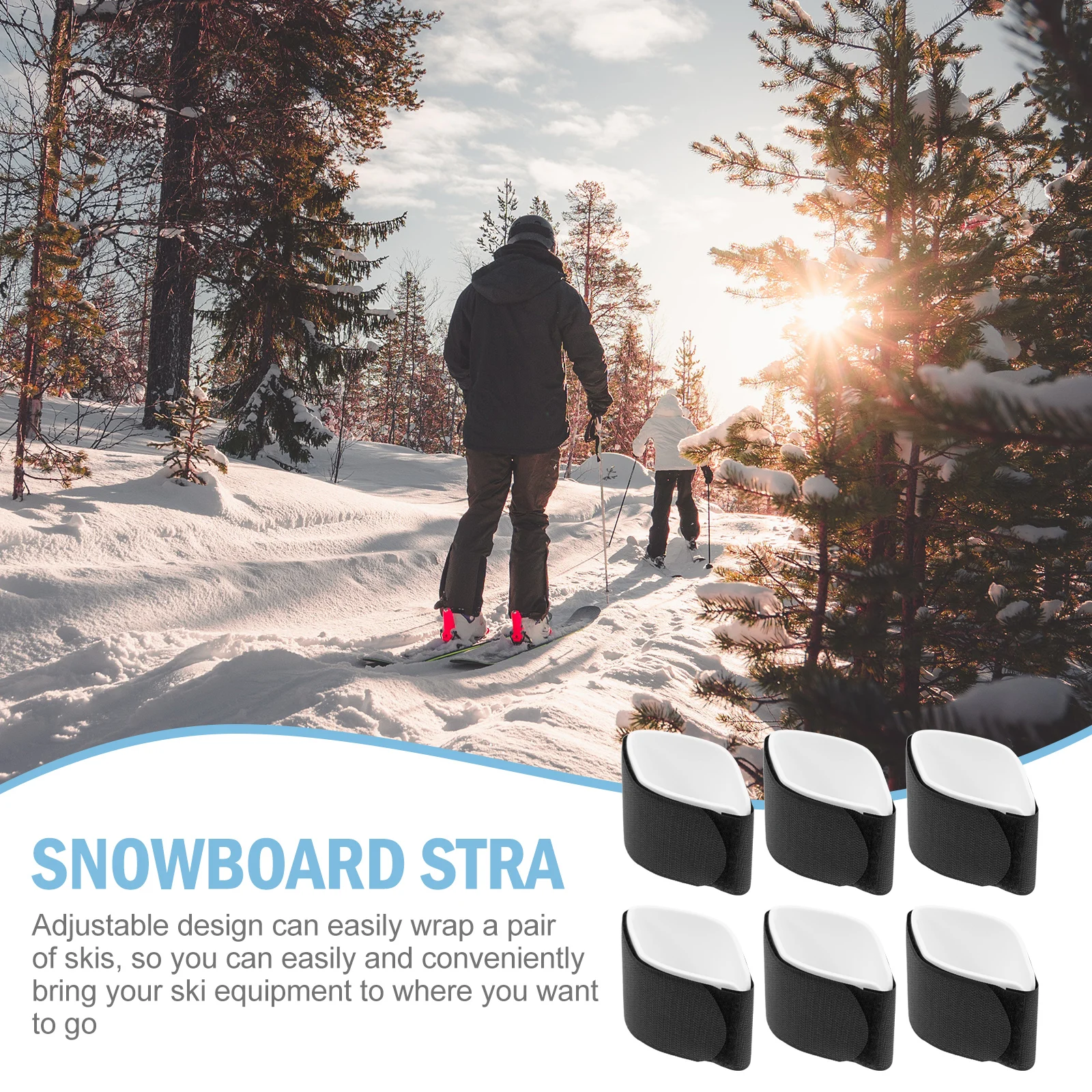 

6 Pcs Snowboard Straps Ski Traction Sled Carry Fasteners Binding Nylon Brake Retainer Miss