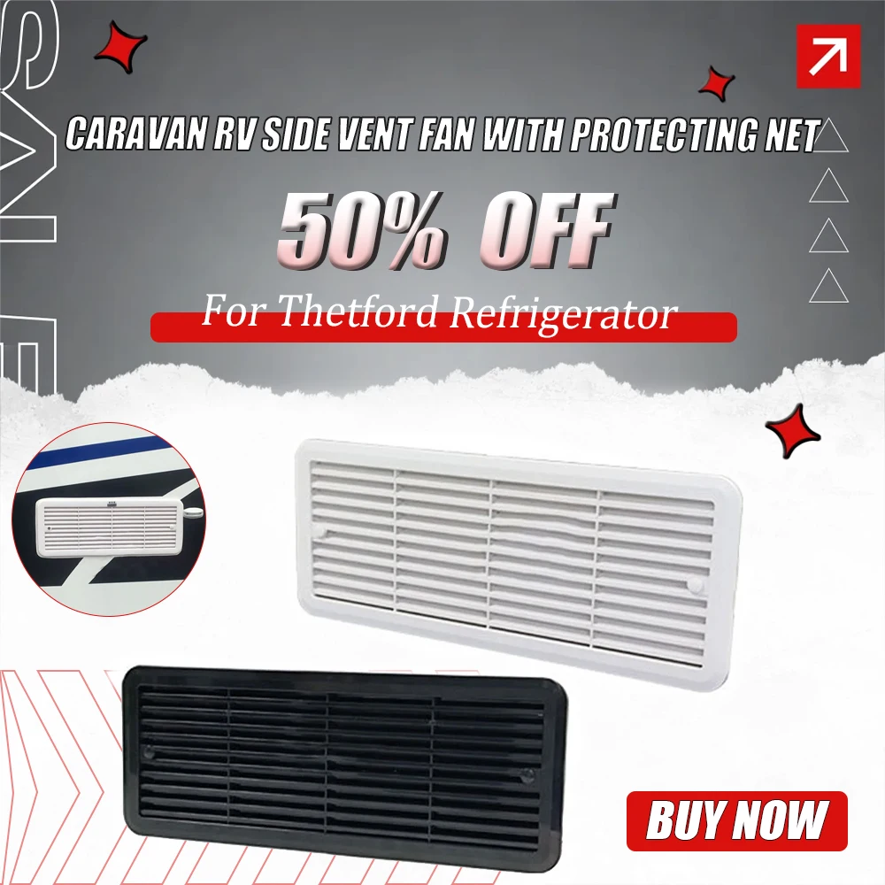 

Caravan RV Side Vent Fan With Protecting Net for Thetford Refrigerator Ventilation Heat Dissipation Vent Mounting Grille