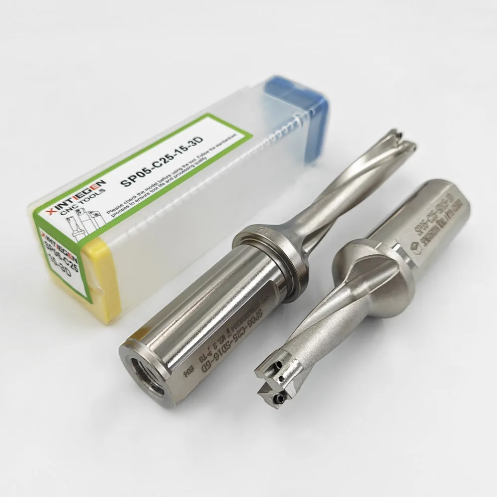 

XINTIEGEN SP Indexable U Drill 13-50mm High Speed C25 C32 C40 CNC Drilling Tool Holder Replaceable Blade Metal Lathe Drill Bit