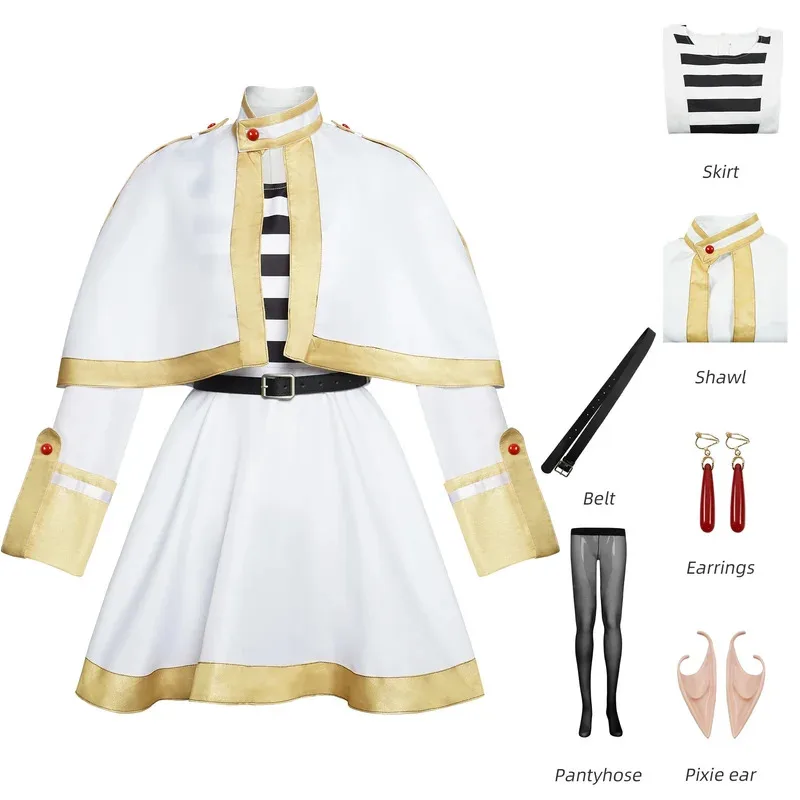 

Anime Sousou No Frieren Cosplay Costume for Women and Girls, Magician Dress, Elf Ear Uniform, Halloween
