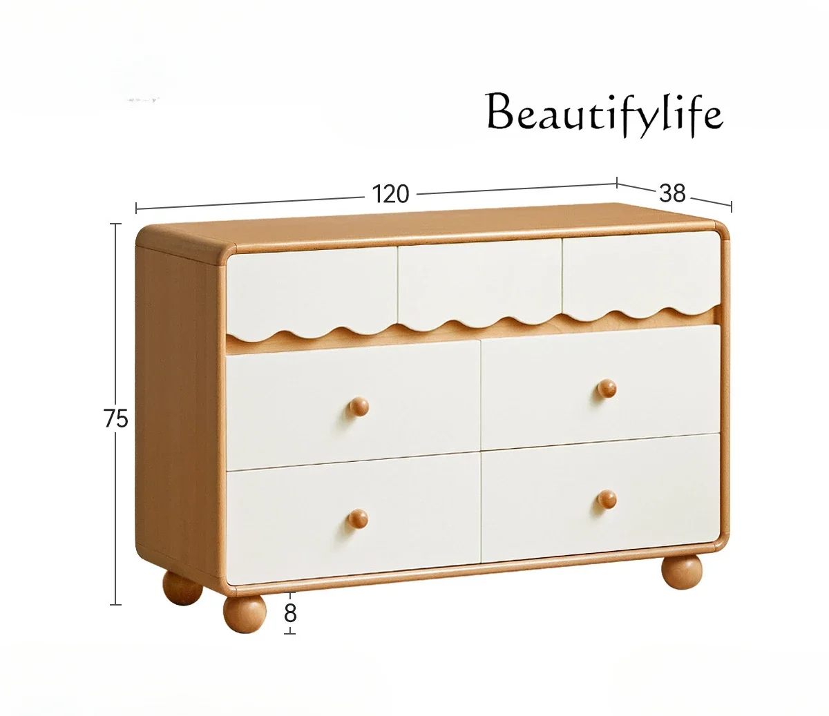

American medieval all-solid wood chest, simple household storage cabinet