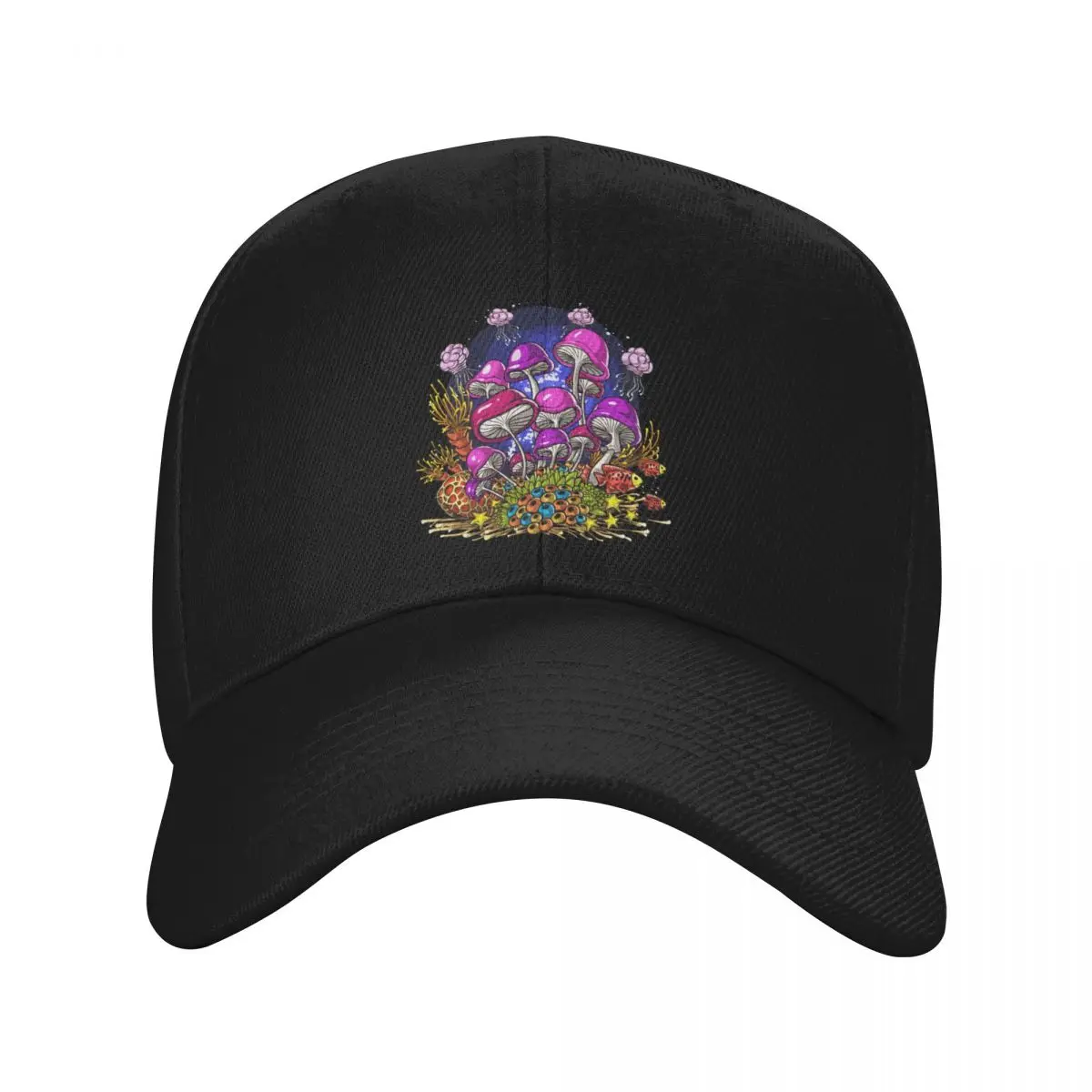 Ocean Magic Mushrooms Baseball Cap Ball Cap Fishing cap Sunscreen Women Caps Men's