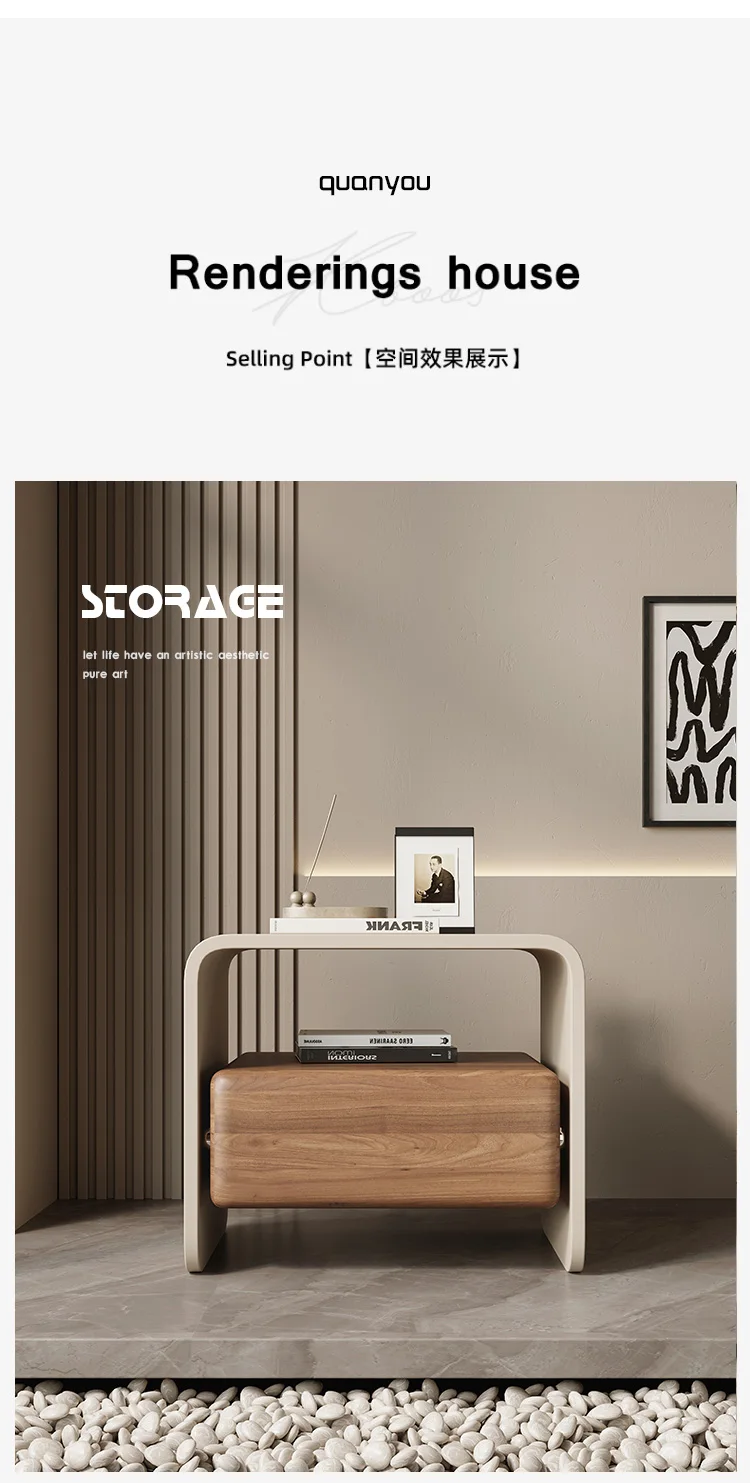 Nordic Luxury Night Table Aesthetic Trendy Storage Design Nightstand Unique Glamour Mesas Noches Dormitorio Bedroom Furniture