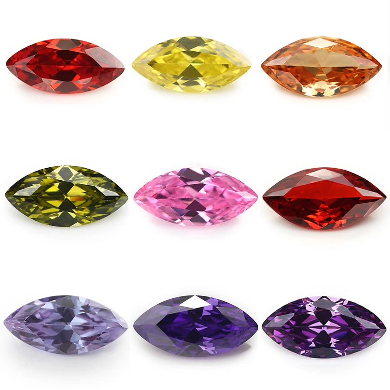 Size 1.5x3mm-10x20mm 5A Marquise Cut Multi Various Color Cubic Zirconia Stone Loose CZ Synthetic Gems Beads For Jewelry