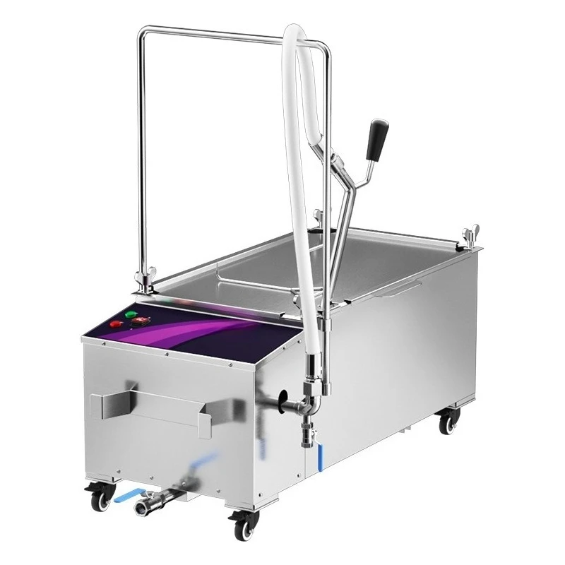 Commercial oil filter cart large capacity cooking oil filtering machine for fried food shop grease purification equipment