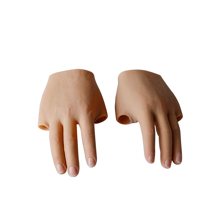 Medical Realistic Artificial Limbs Silicone Simulation Prosthetic Hand with Finger