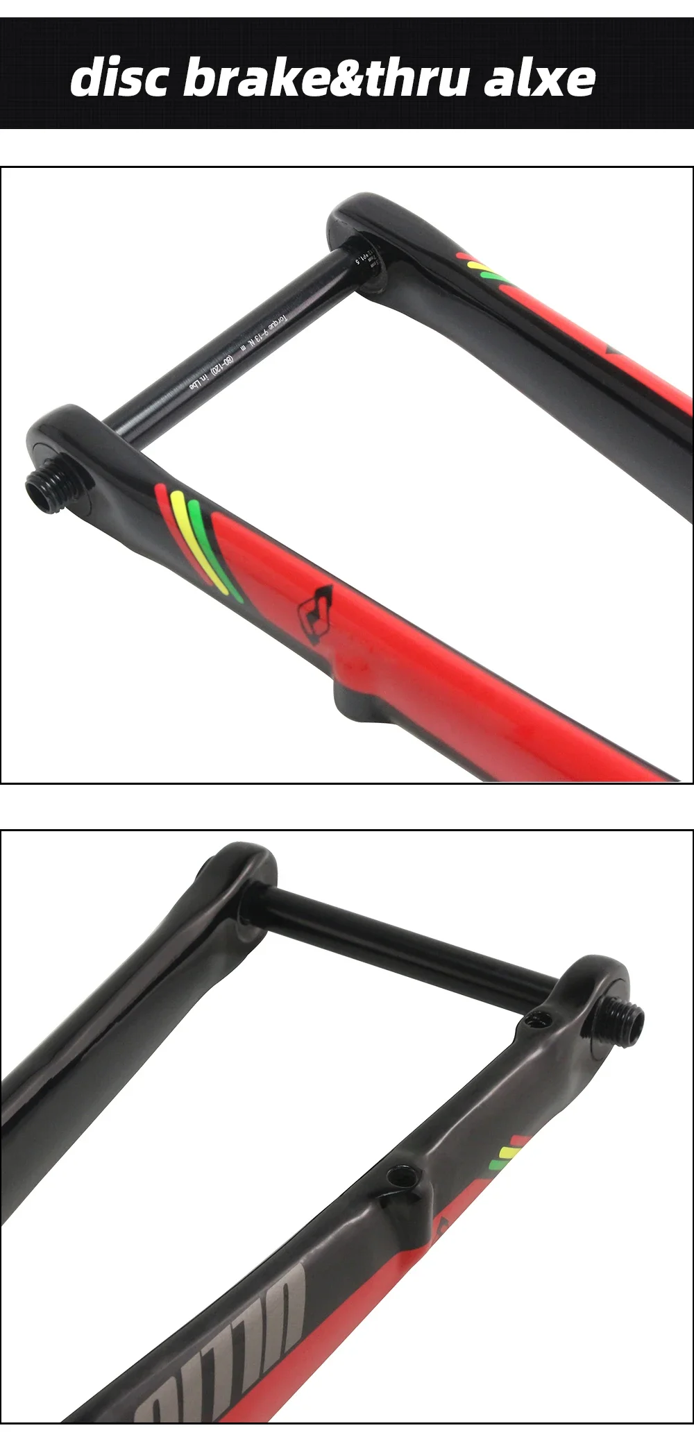 Ullicyc Premium Carbonfaser-Rennradgabel, Scheibenbremse, Rund- und konisches Rohr, QC340, 12x100 Steckachse, 700x25c, 8 Farben – Detail 4