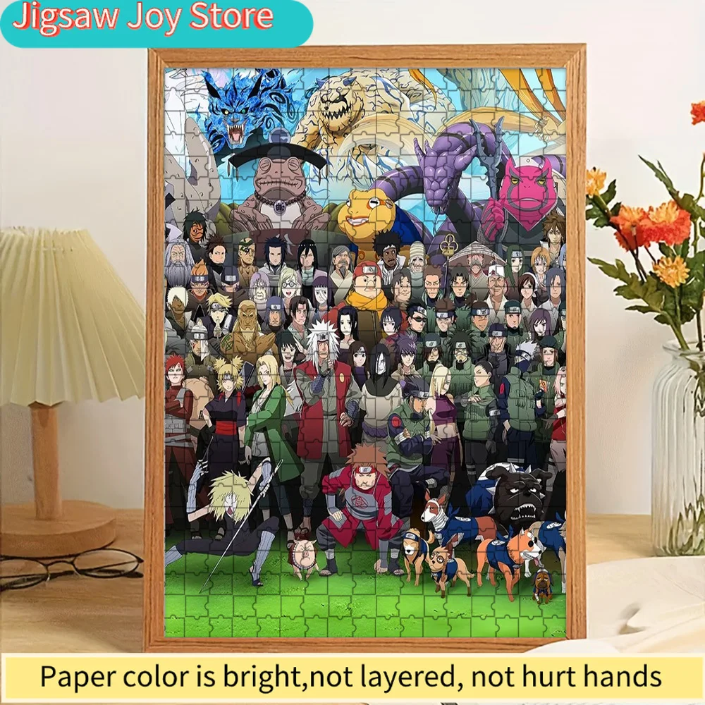 

Коллаж-пазл с персонажами Наруто и зверями-хвостатиками, яркое аниме-изображение с культовыми персонажами ниндзя и зверями-хвостатиками.