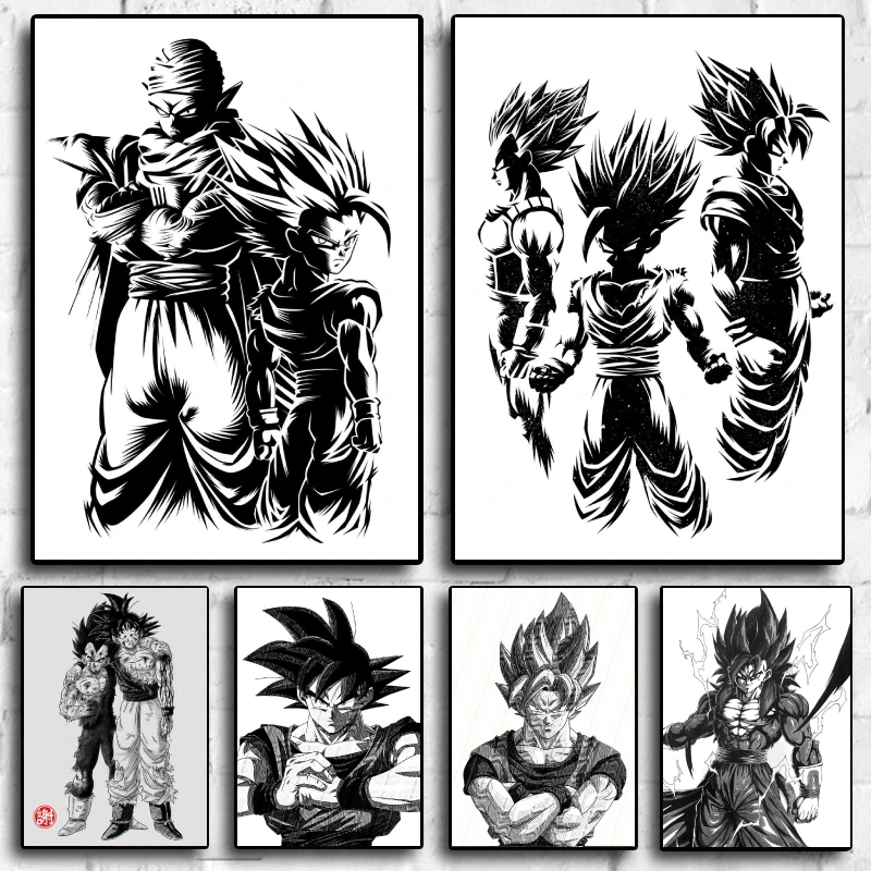 Japan Anime Dragon Ball Canvas Paintings Goku Vegeta Modern Wall Art Decor Gifts Aesthetic Poster Picture Living Room Decoration