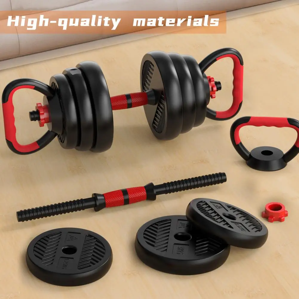 4 in 1 Adjustable Weight Dumbbell Set, Versatile Weights Home Gym Equipment with Dumbbell, Barbell, Kettlebell, Push-Up Modes fo