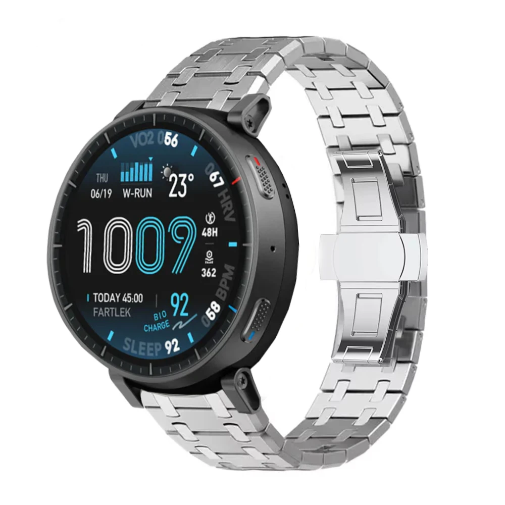 Luxucy Stianless Steel Strap For Amazfit Active Max Metal Bracelet For Amazfit T-Rex 3 Pro 48mm/Balance 2/GTR4 3 2/Bip 6 5 Band