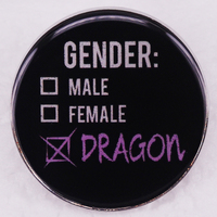 Funny Male Female Dragon Gender Nonbinary Trans Pins Button Brooch