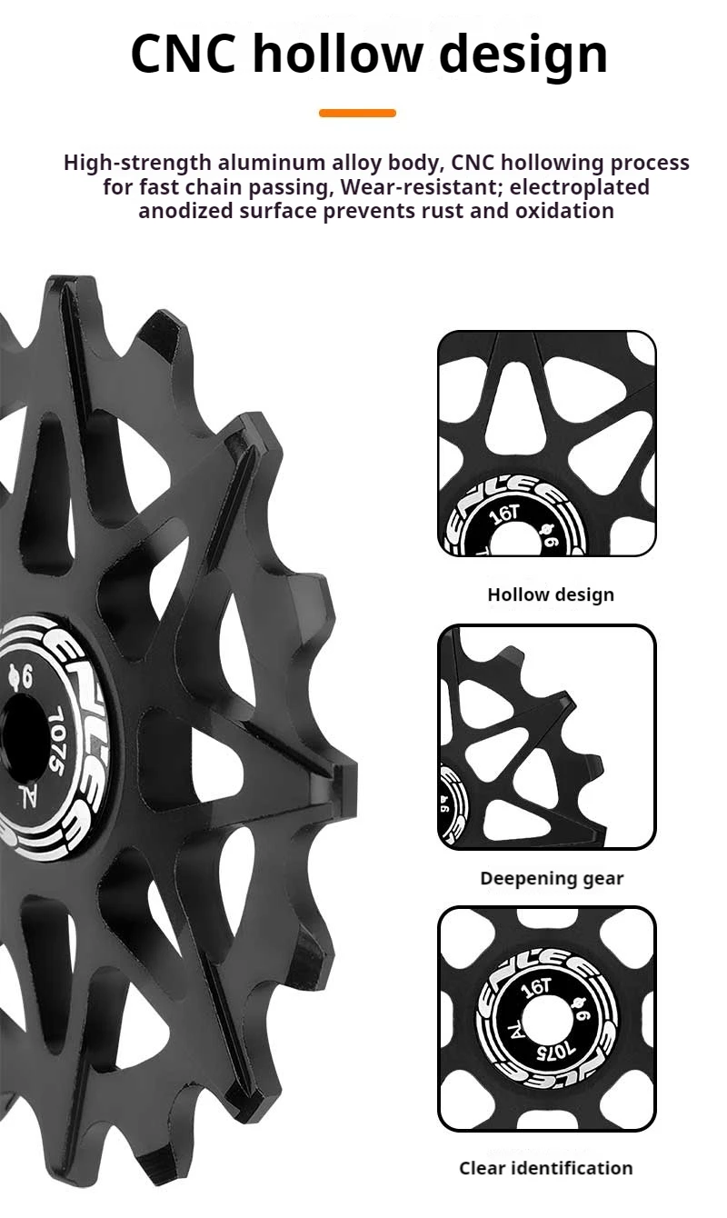 ENLEE Fahrrad Schaltwerk Positive Und Negative Zahn Keramik Guide Rad Mountain Road Bike 10/12/14/16T Guide Rad – Detail 7
