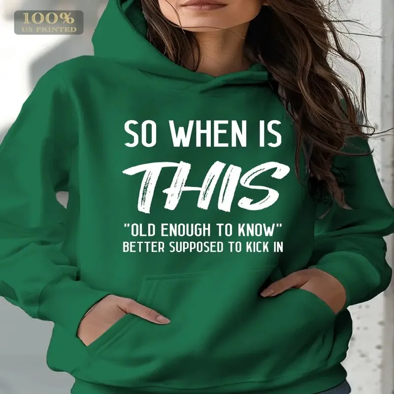 

Осенне-зимний свитшот Женская одежда больших размеров Oversize Женский Так Что это белый Художественный текст с длинным рукавом Уличный стиль Комфорт