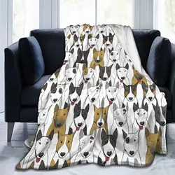 English Bull Terrier Dog Throw Blanket Soft Cozy Warm Anti-pilling Flannel Fleece Blanket Lightweight Blanket for Couch Bed Sofa