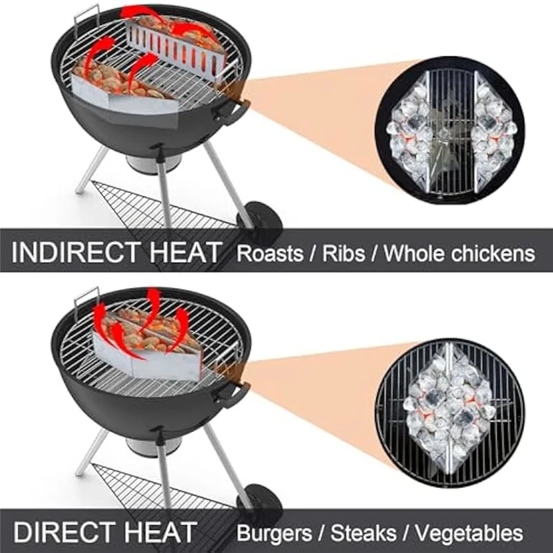 

A70P 2Pcs Charcoal Basket BBQ Grill Basket Holders Grilling Accessories Replacement For 22In Barbecue Charcoal Basket Holders