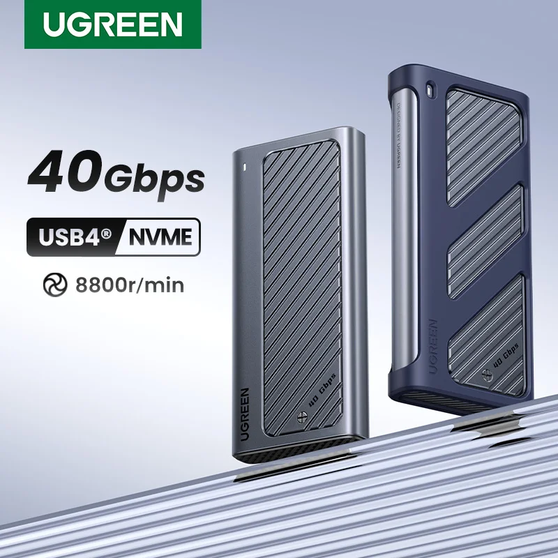 

Корпус UGREEN 40 Гбит/с M.2 NVMe с охлаждающим вентилятором, противоударный корпус M.2 SSD для MacBook Корпус M.2 для Thunderbolt 3/4//3,2/3,1