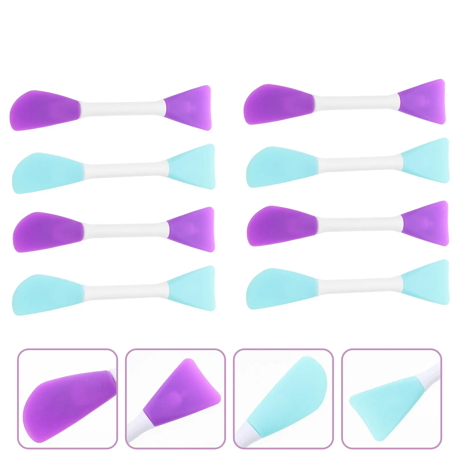

8Pcs Premium Silicone Painting Scrapers Set Double-Ended Color Mixing Spatulas for Oil Painting Art Ceramics Pottery Fabric Wall