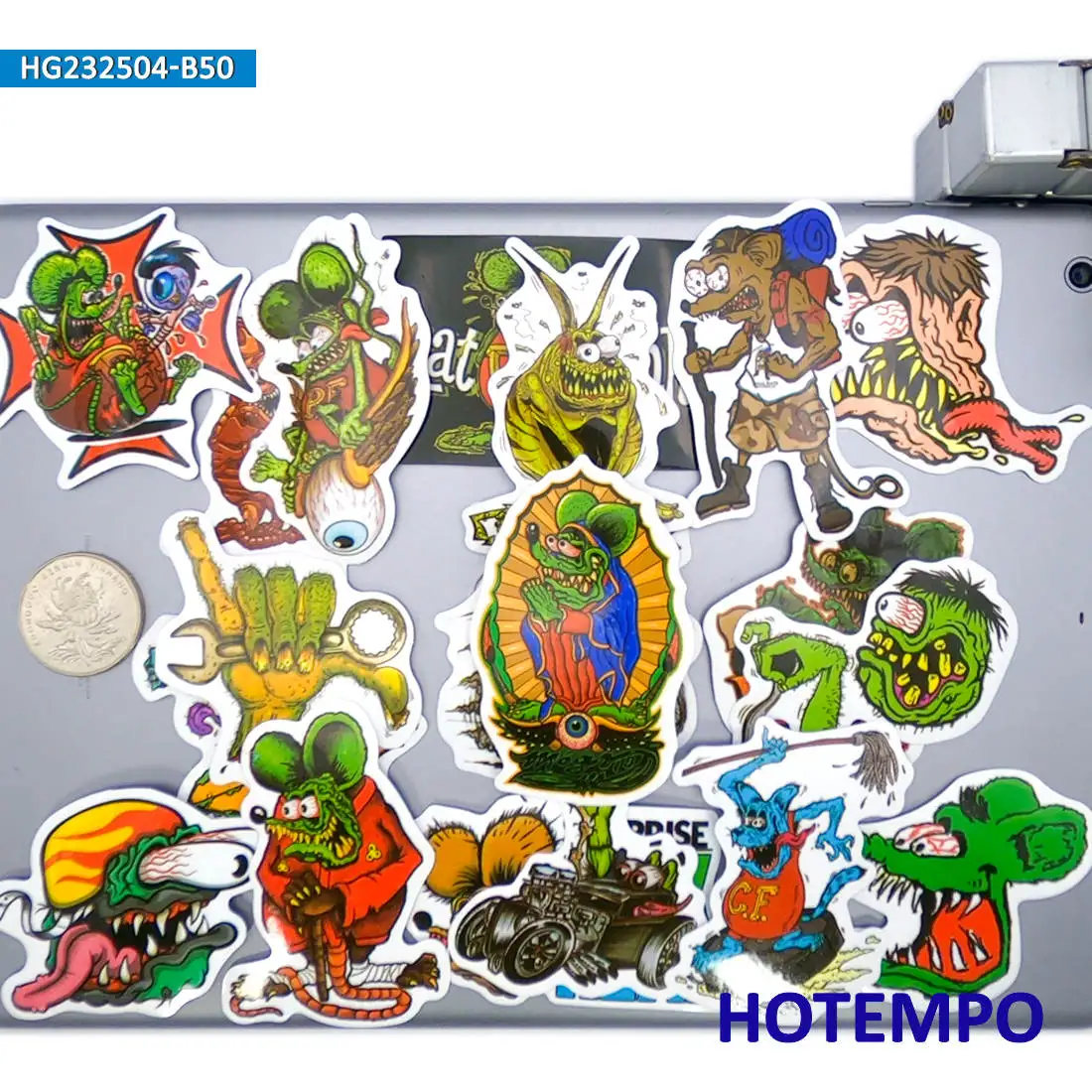 20/30/50 stuks, Grappige Fink Rat Stickers, Punk Groene Muis, Stripstickers, Geschikt voor motorfiets fiets auto bagage scrapbook laptop skateboard gitaarhelm, Telefoon Sticker