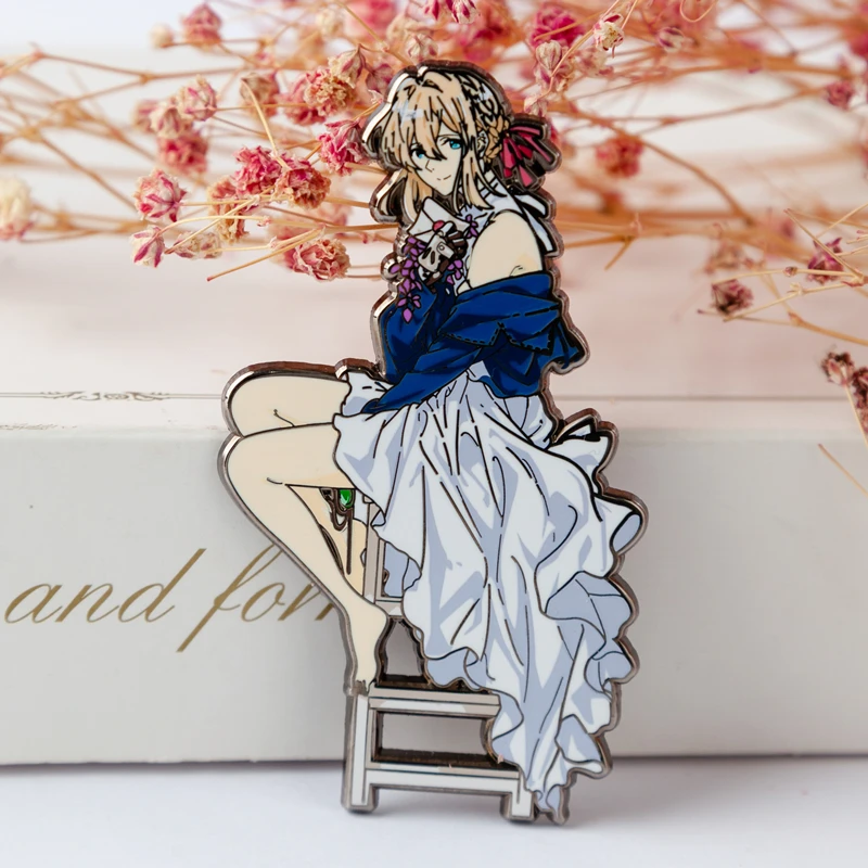 Violet and The Evergarden Pin High Quality Refined Smoothing Enamel Brooch Anime Same Lapel Badge Collection Jewelry