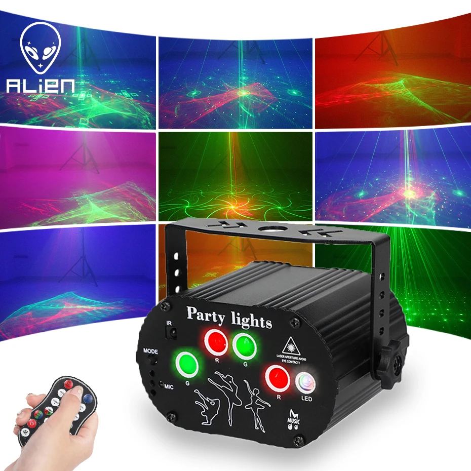 

ALIEN 3IN1 60 Patterns Mini DJ Disco Laser Light Aurora Projector USB Rechargeable LED Stage Lighting Effect Party Holiday Xmas