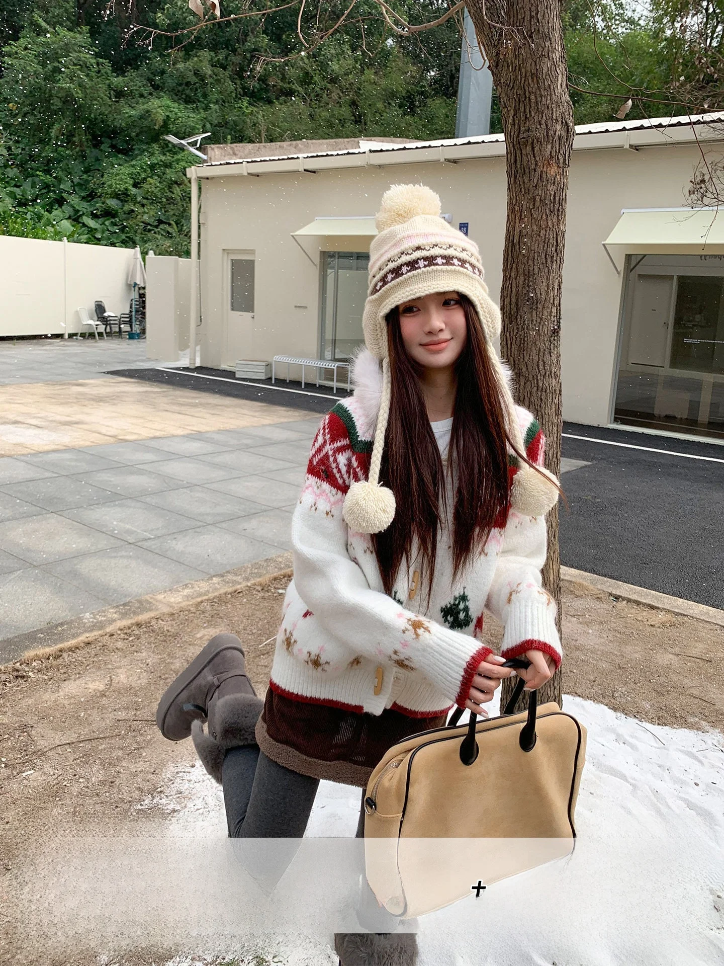 

Cisas Island Knitted Sweater Coat Women's Autumn Winter Sle Lazy Slimming Knitted Open Cardigan Retro Hat Collar Long S...