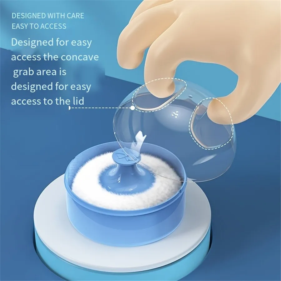 Estuche portátil recargable para polvo para después del baño, organizador de tóner facial y corporal con esponja suave, accesorios de viaje