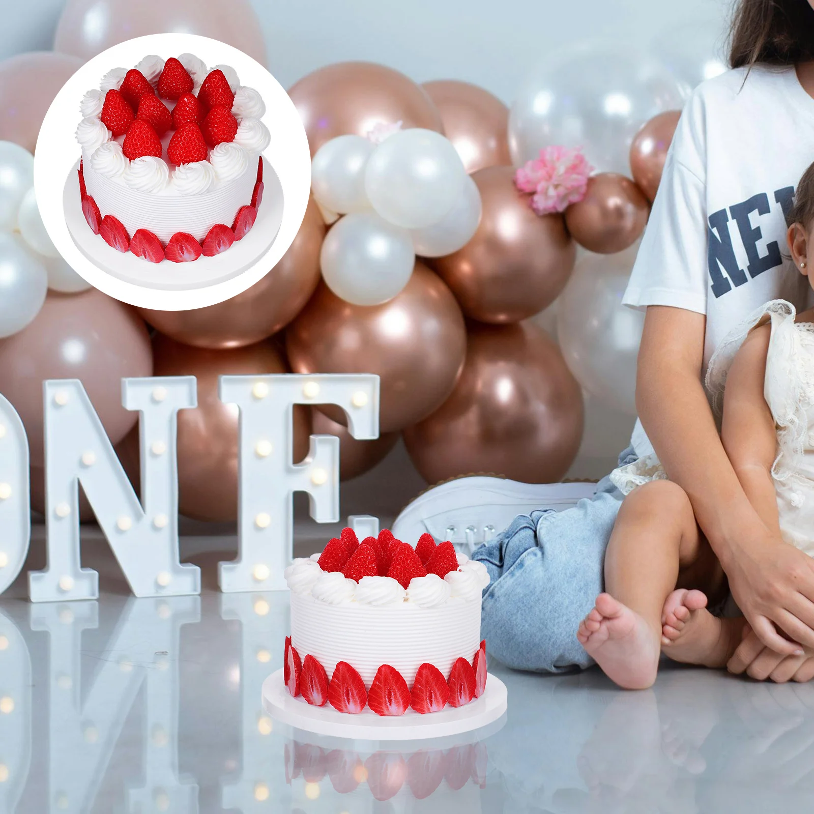 

Simulation Birthday Cake Artificial Prop Cakes for Display Food Fake Dessert Decoration Props Photoshoot