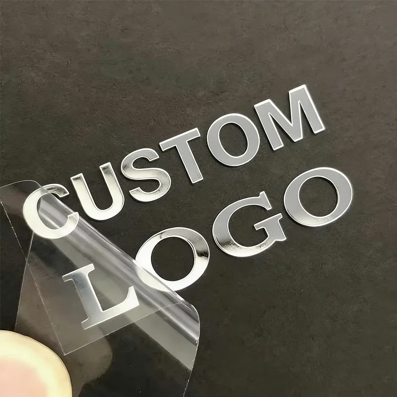 3D Silver Foil Custom Stickers Crystal Waterproof Personalized Hot Silver Logo Printing Labels For Product Gift  Brand Stickers