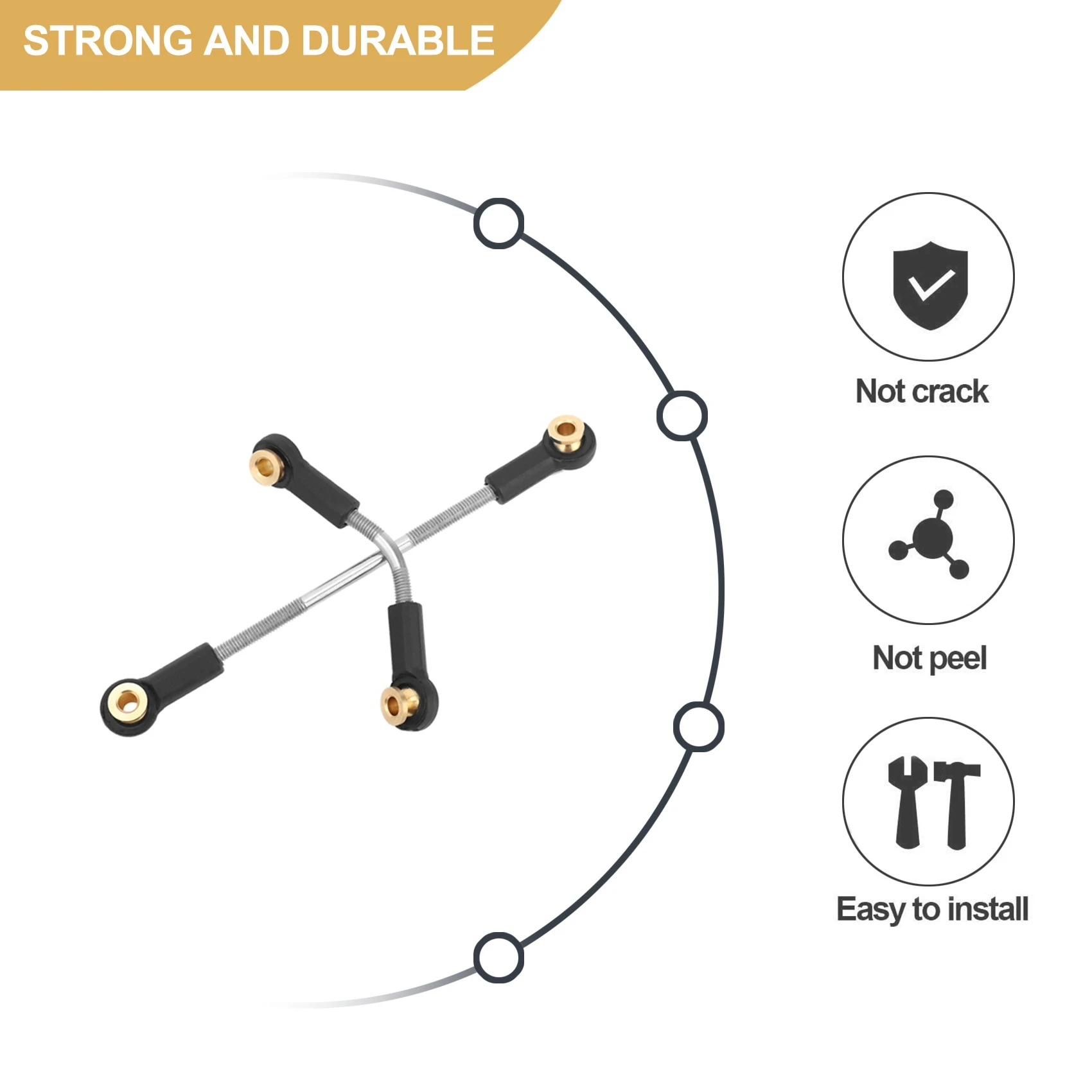 Ensemble de nervures de direction en métal pour voiture RC, pièce de mise à niveau, durable, WPL B1, B14, B24, B24, C14, C2, le plus récent, 1 jeu