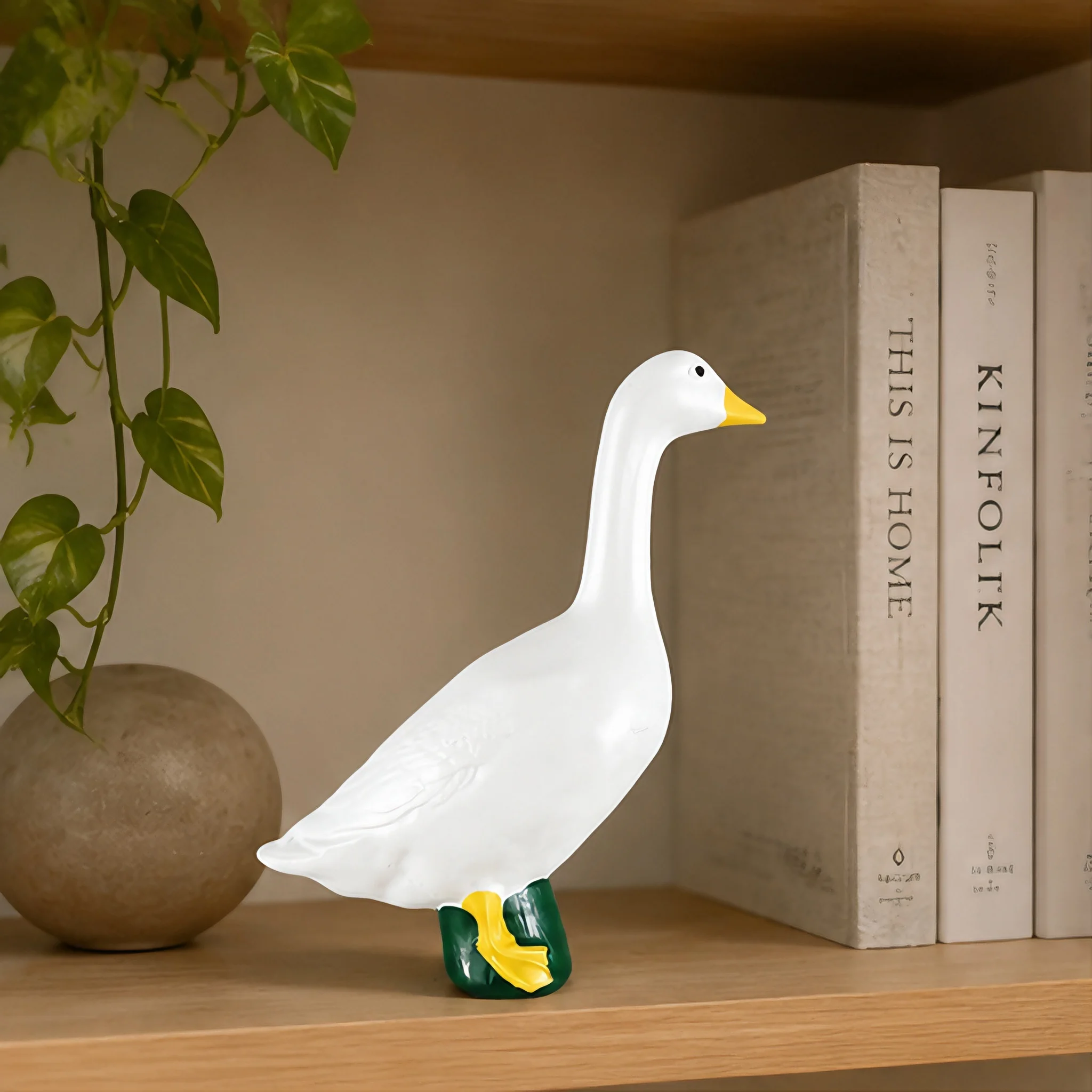 Lustige Gans Statue aus Harz Niedliche Tierfigur Wohndekor Schreibtisch-Ornament Witzige Farmhaus Cottagecore Raumdekoration Geschenk – Detail 4