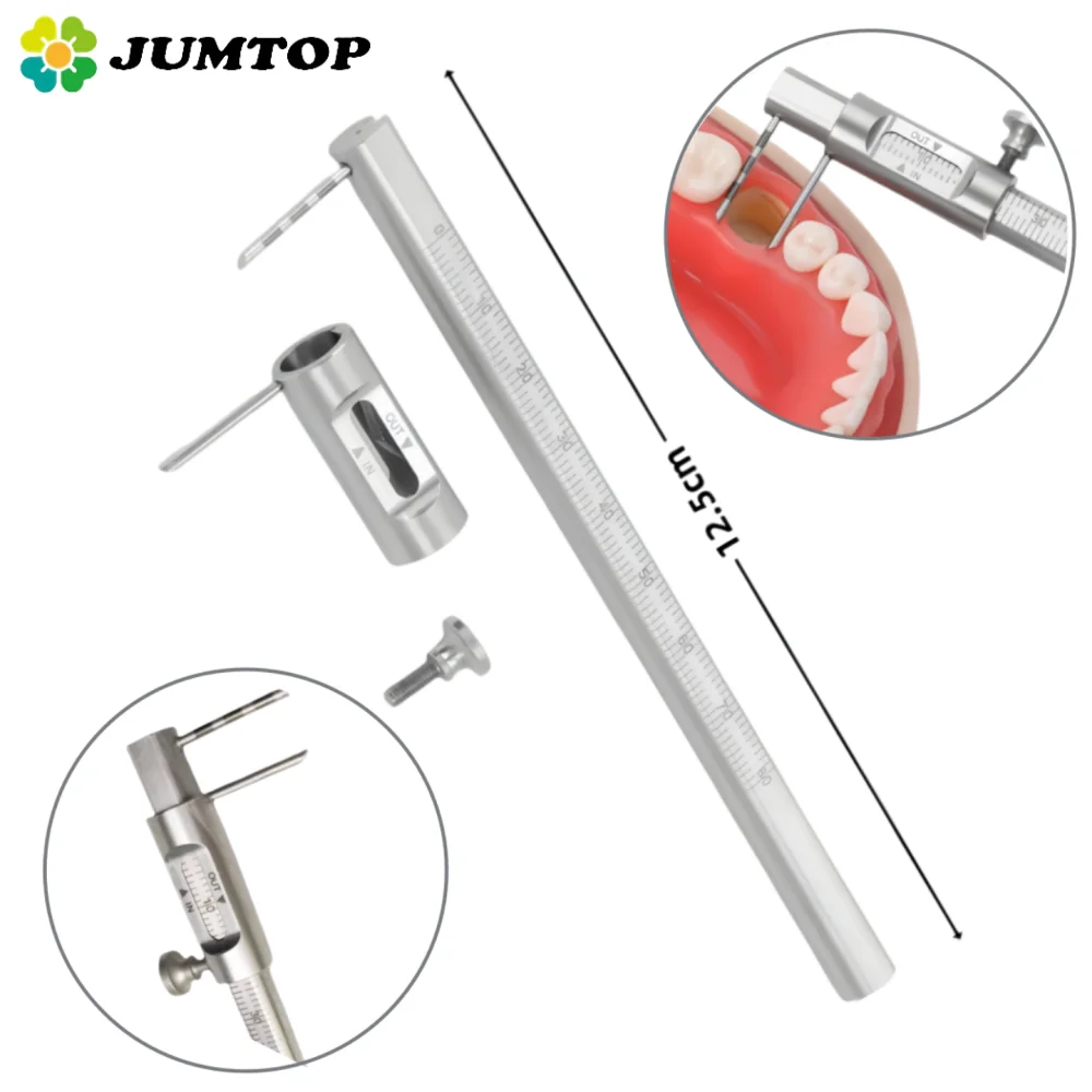

Dental Implant Caliper - Orthodontic Sliding Gauge with 0-80mm Double Scale, Precision Measuring Tool for Dentists