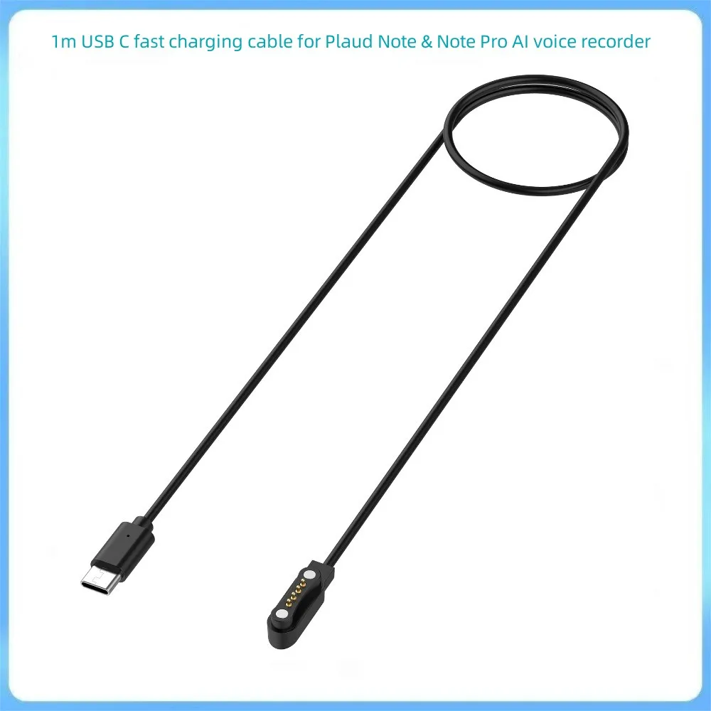 Magnetic Type C Charging Cable for Plaud Note & Note Pro AI Voice Recorder 3.3FT 1M Durable Fast Charging Replacement Cord
