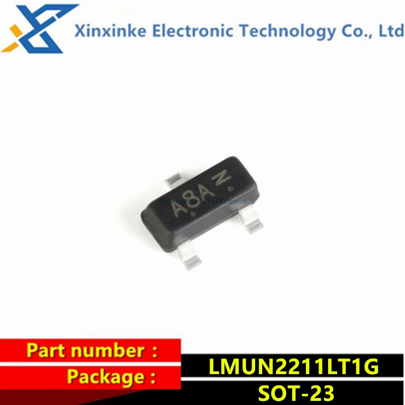 100PCS MMUN2211 MMUN2211LT1G LMUN2211LT1G A8A SOT-23 50V 100mA SMD Transistor