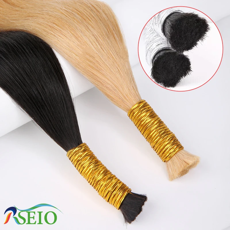 

RSEIO Bulk Hair Extensions Human Hair 100% Real Hair Black Brown Blonde 613 Color For salon 16-24inch for Women