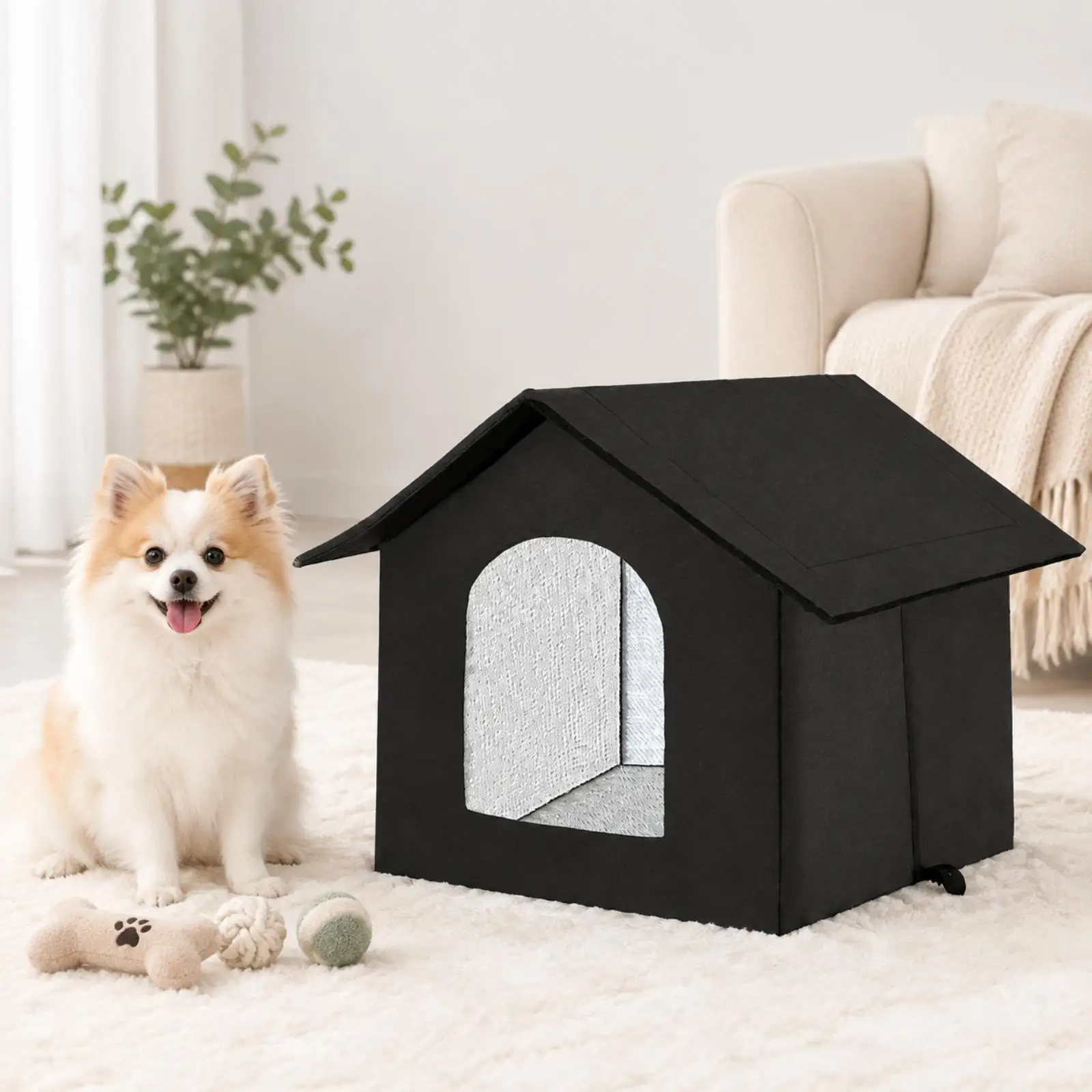 Small Pet Outdoor House for Cats and Dogs Waterproof Insulated Shelter with Foam Padding for Winter Warmth