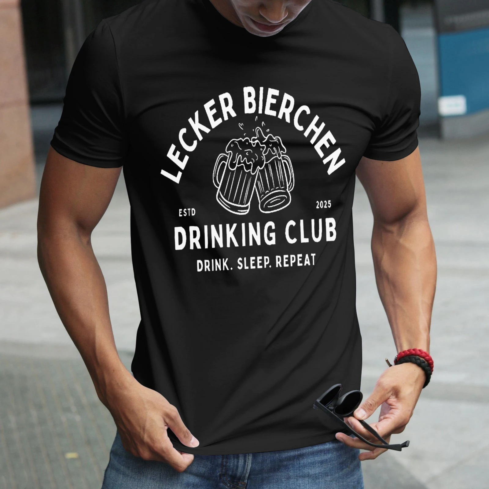 Herren-T-Shirt „Lecker Bierchen Drinking Club“, perfekt für Freizeitkleidung, Partys und Karneval-Outfits