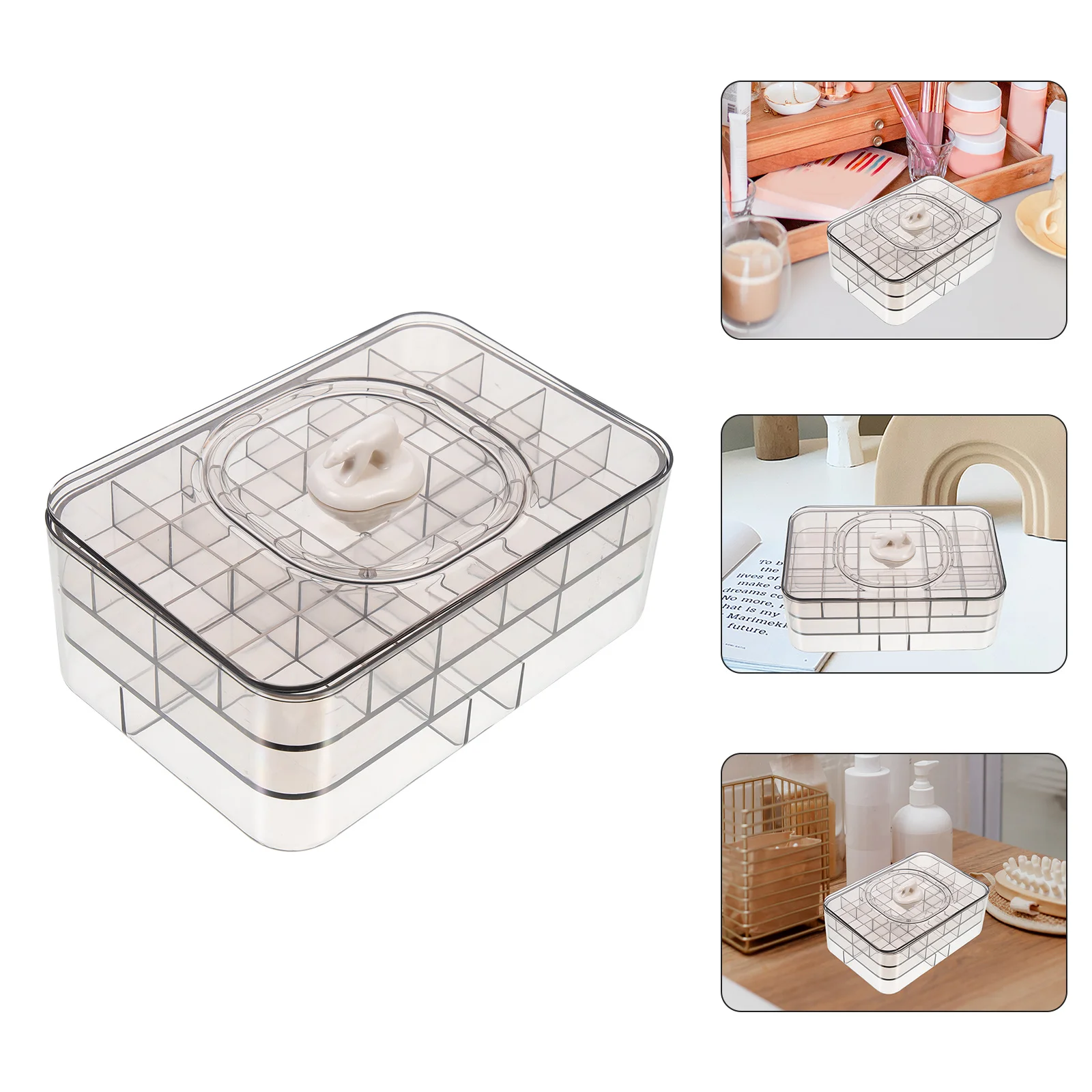 

Multi-Slots Jewelry Storage Box Compact Plastic Case for Rings Earrings Necklaces Travel Organizer Small Jewelry Container