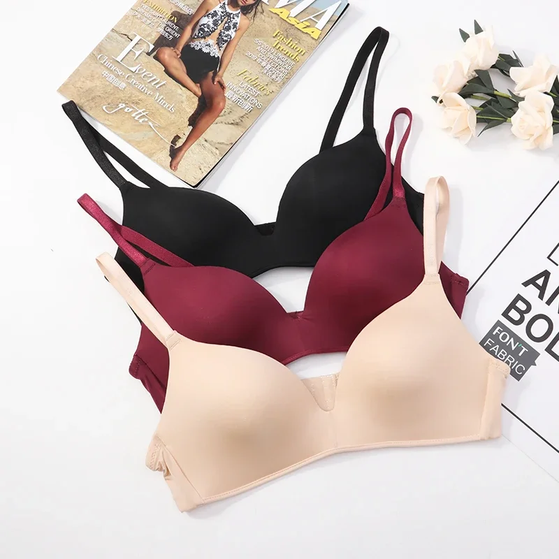 Bra Seksi Mulus 6 Warna untuk Wanita Bra Bralette Tanpa Kawat Bra Push Up Bra Pakaian Dalam Wanita Lingerie Intim Fitness Populer