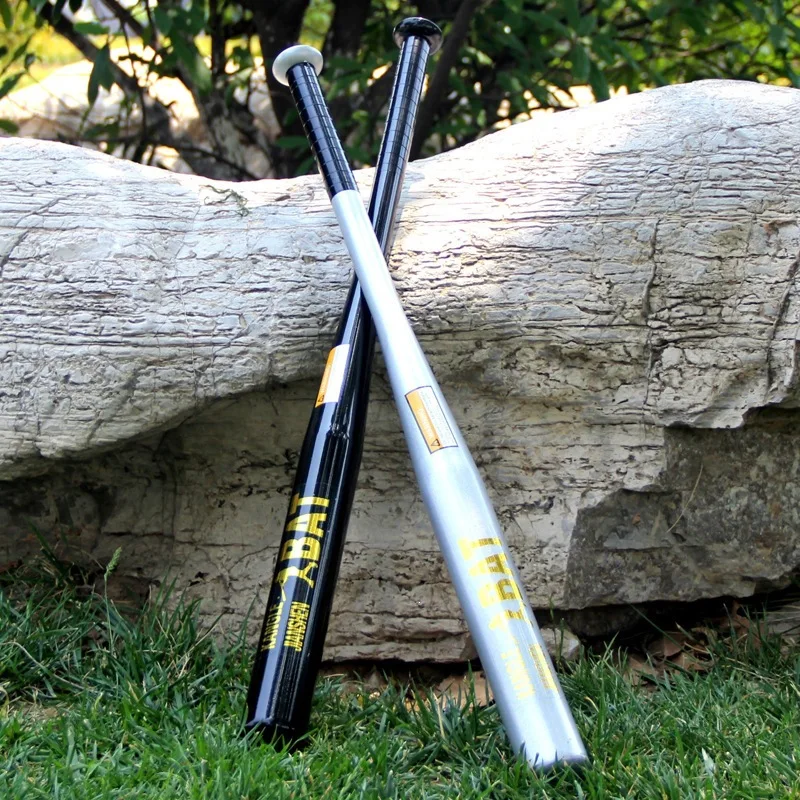 Aluminum Alloy Baseball Bat Black Silver Lightweight Softball Bat For Outdoor Training Practice Home Defense