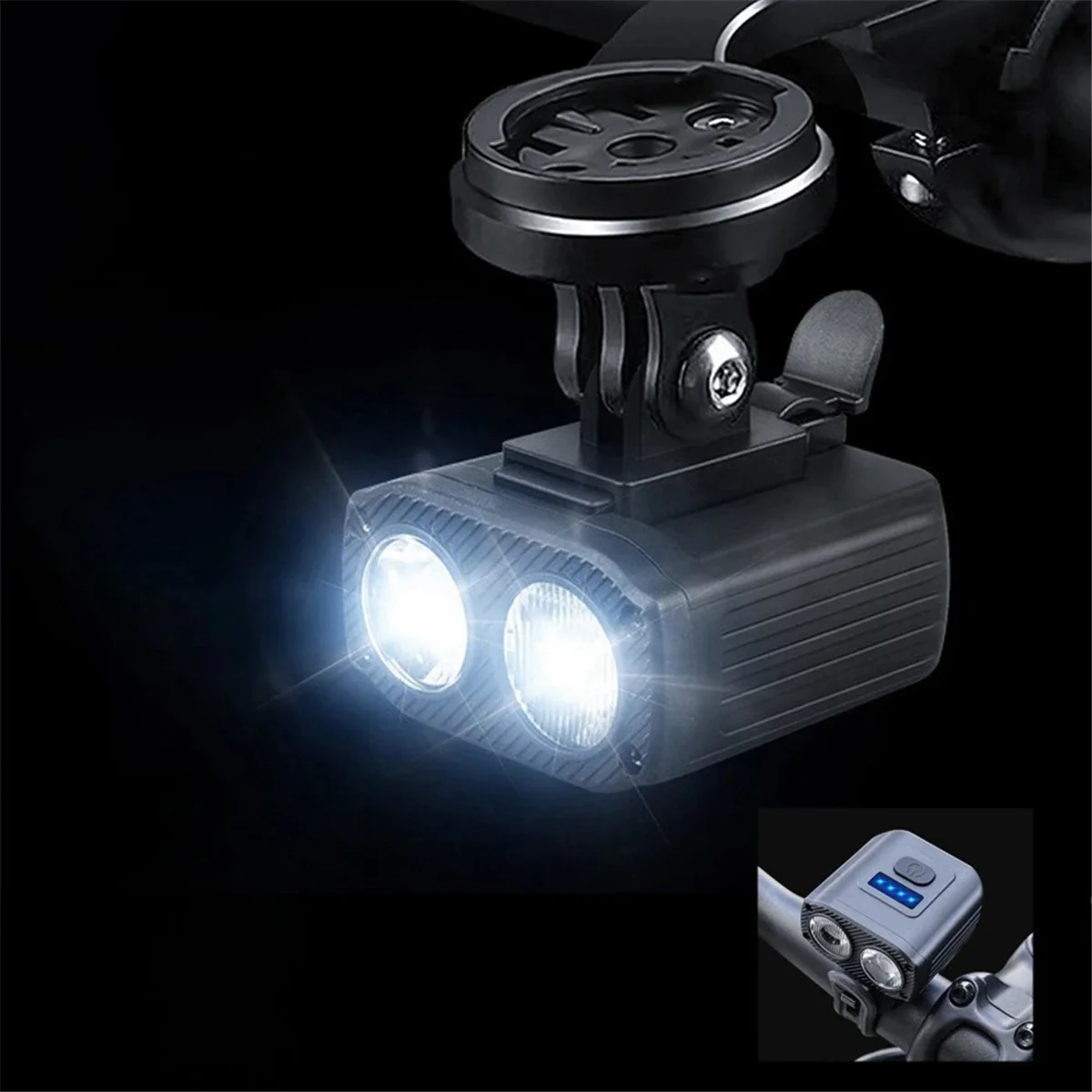 

AA74 Bicycle Front Lamp High Beam Low Beam Bike Handlebar Flashlight LED Cycling Lantern USB Rechargeable Easy to Install
