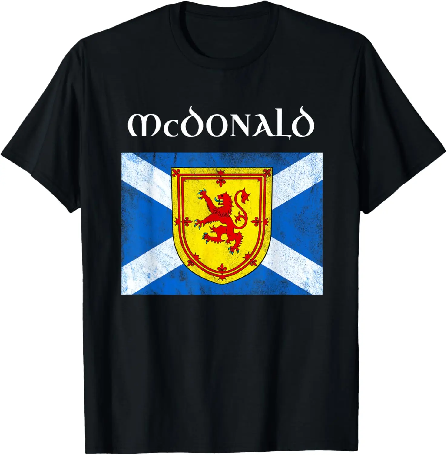 McDonald Scottish Clan Name T Shirt Lion Flag