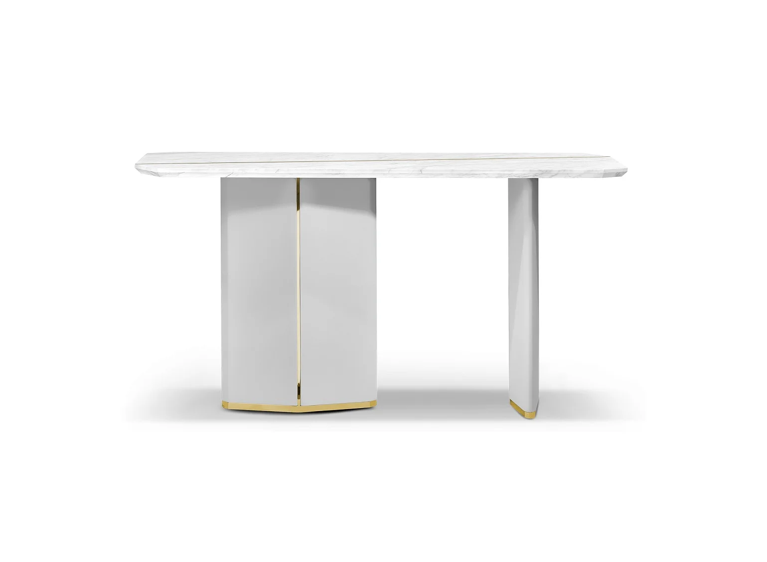 #￥MR Luxury Modern Marble Top Console Table Stainless Steel PU Leather Cover Customizable Size Home Hotel Apartment Villa Living